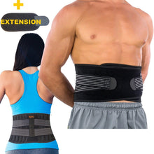 Load image into Gallery viewer, BodyMoves Back Brace Lumbar Support(Large) for Men and Women with Dual Adjustable Straps and Extension Belt -Lower Back Pain Relief,Spasm,Strain,Herniated Disc,Sciatica,Scoliosis,Lifting,Better Back - BodyMovesPro