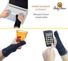 Load image into Gallery viewer, BodyMoves Thumb Splint Wrist Brace Plus Finger Hot and Cold Gel Pack- for de quervain's tenosynovitis, Tendonitis, Trigger Thumb spica,Carpal Tunnel, CMC Adjustable and Reversible(Left and Right Hand) - BodyMovesPro