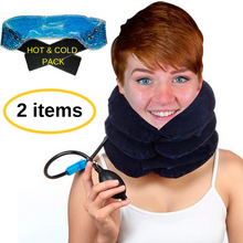 Load image into Gallery viewer, Cervical Neck Traction Device with hot and Cold Gel Pack