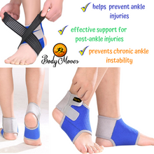 Load image into Gallery viewer, BodyMoves Kid's Ankle Brace Support with Adjustable Elastic Strap Plus Hot and Cold Ice Gel Pack - BodyMovesPro