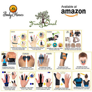 BodyMoves Thumb Splint Wrist Brace Plus Finger Hot and Cold Gel Pack- for de quervain's tenosynovitis, Tendonitis, Trigger Thumb spica,Carpal Tunnel, CMC Adjustable and Reversible(Left and Right Hand) - BodyMovesPro