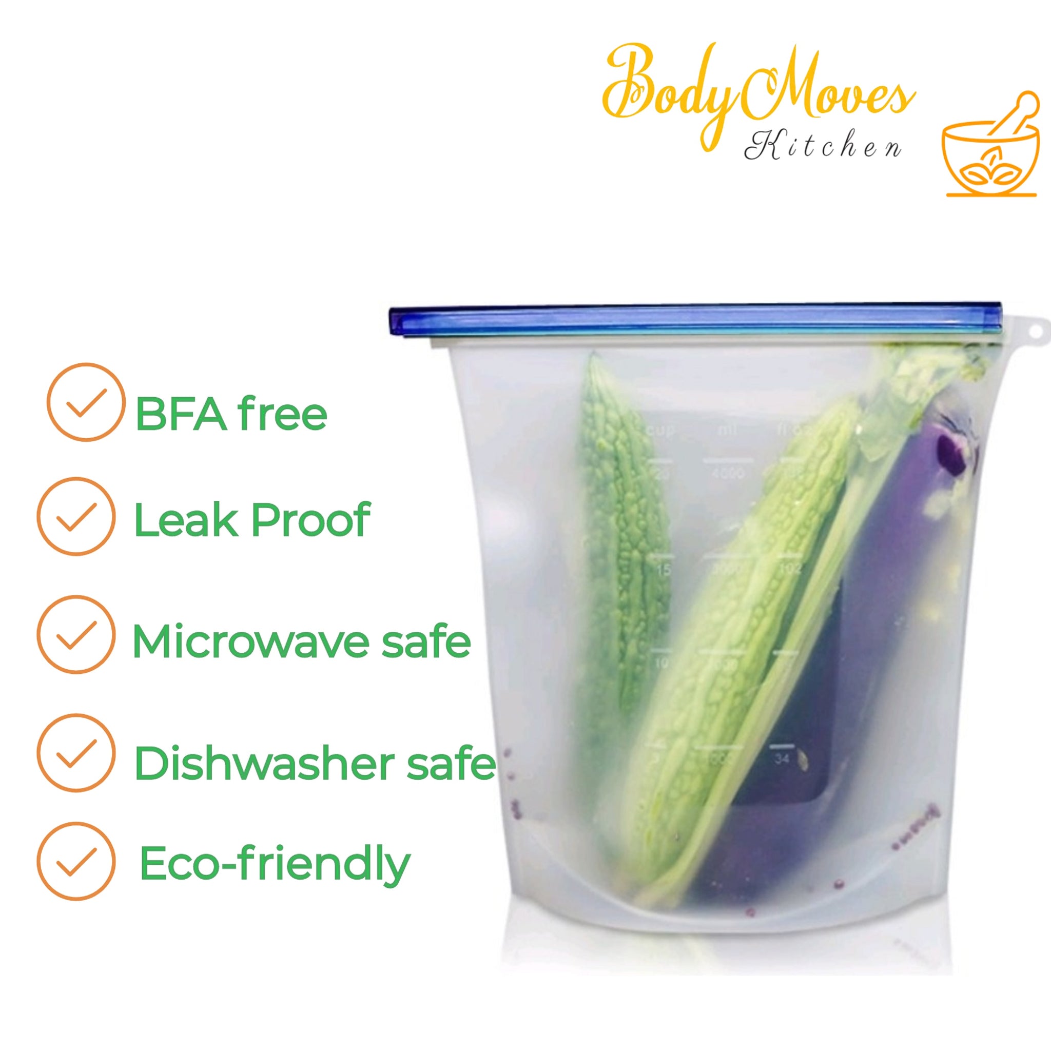 Eco-Friendly Reusable Silicone Food Storage Bags - BPA Free
