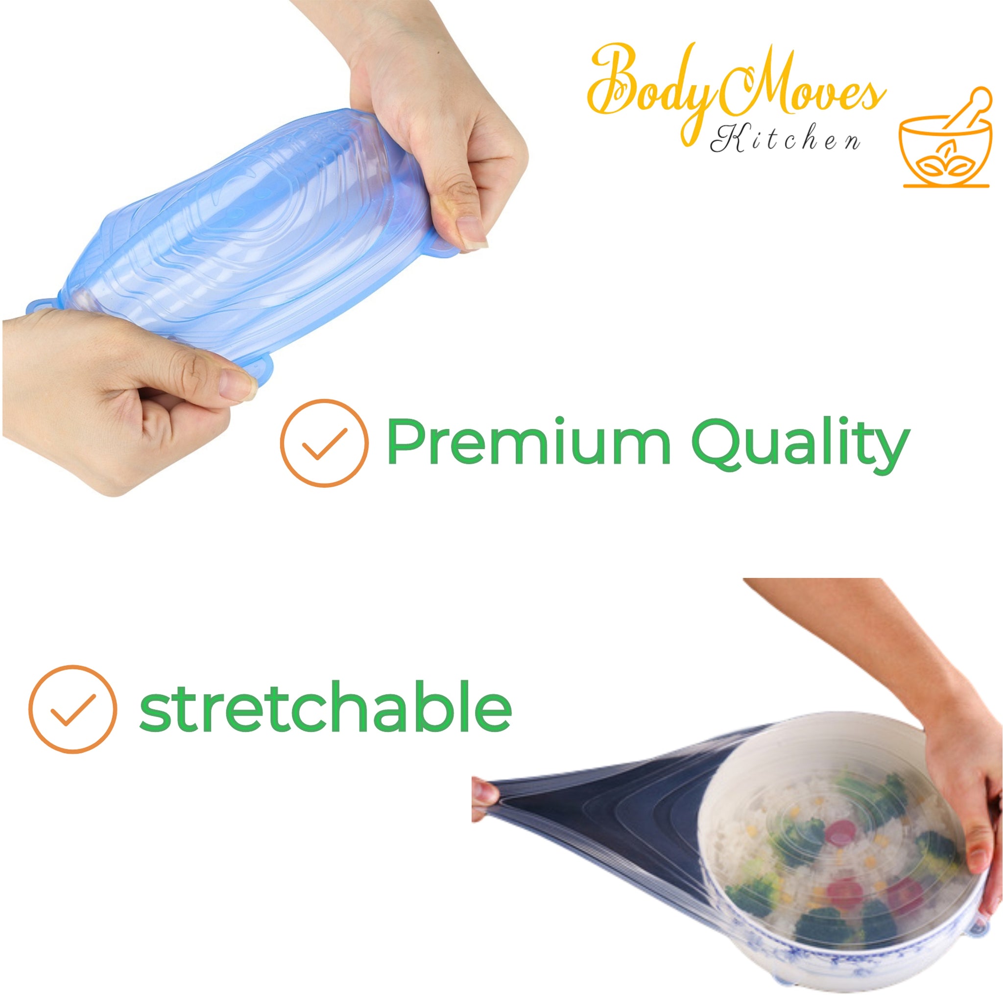 3 pack gallon size Reusable Silicone Food Storage Bags plus Stretch Li –  BodyMovesPro