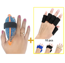 Load image into Gallery viewer, Finger Hot and Cold Ice Pack Plus 10 Adult Finger Brace Splint Sleeves
