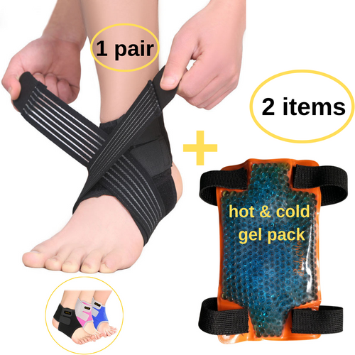 BodyMoves Kid's Ankle Brace Support with Adjustable Elastic Strap Plus Hot and Cold Ice Gel Pack - BodyMovesPro