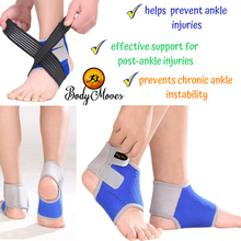 Load image into Gallery viewer, BodyMoves Kid&#39;s Ankle Brace Support with Adjustable Elastic Strap Plus Hot and Cold Ice Gel Pack - BodyMovesPro
