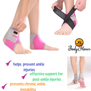 BodyMoves Kid's Ankle Brace Support with Adjustable Elastic Strap Plus Hot and Cold Ice Gel Pack - BodyMovesPro